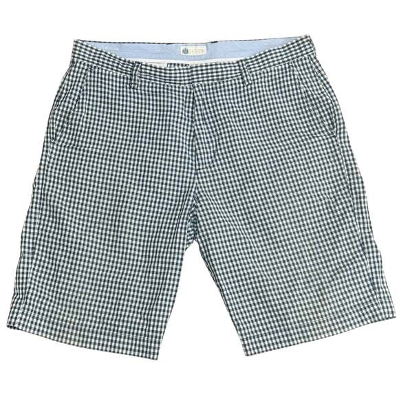J.Crew Other - J.Crew Men's Blue and White Gingham Check 100% Cotton Chino Shorts Size 34